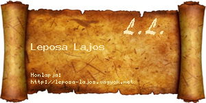 Leposa Lajos névjegykártya