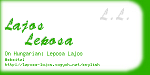 lajos leposa business card